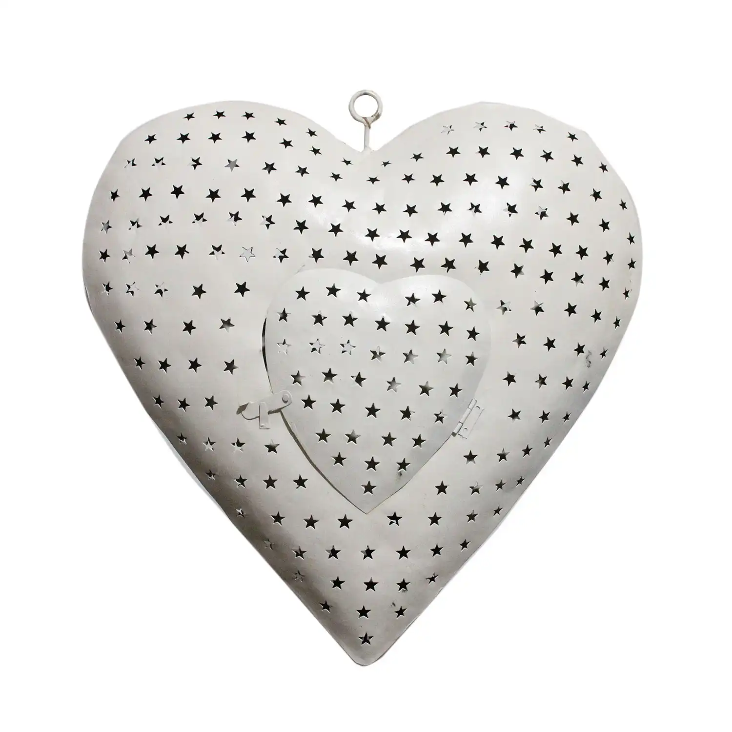 White Colored Decorative Heat Shape Candle Holder  Big - popular handicrafts